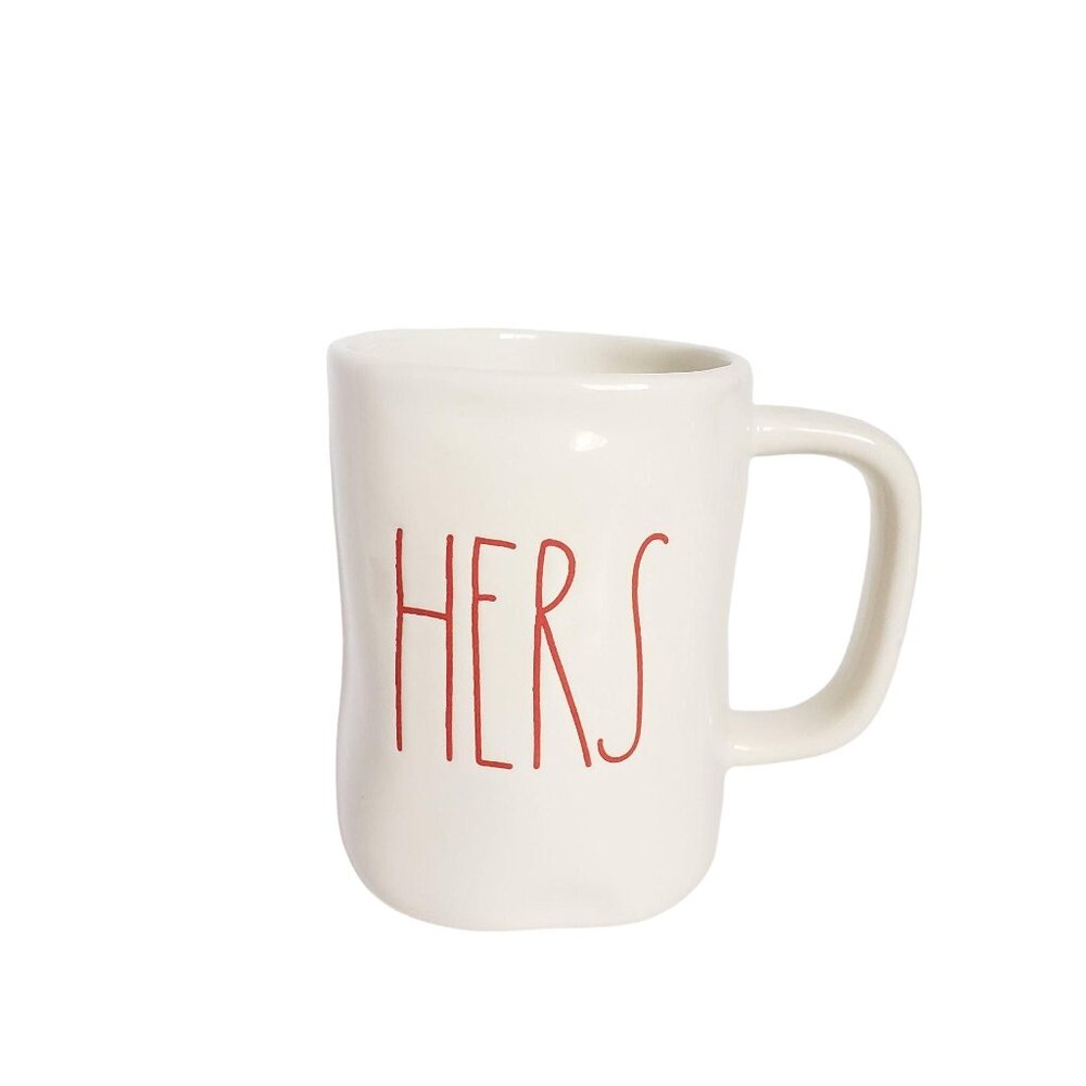 Rae Dunn Artisan Collect By Magenta HERS Coffee Mug White Red
